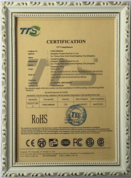 電容式觸摸(RoHS)認(rèn)證證書